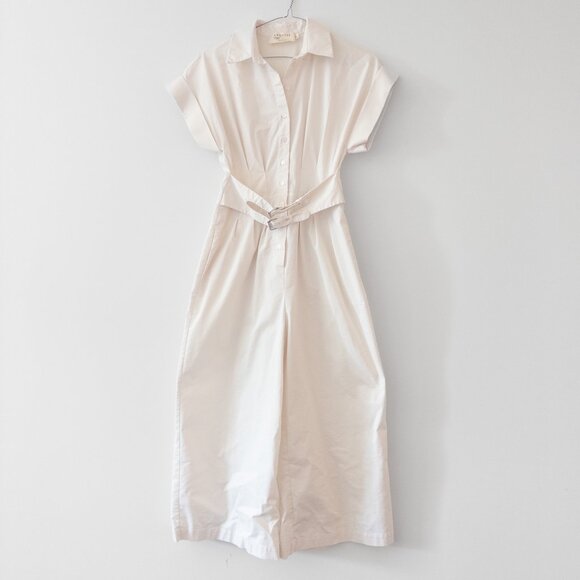 Exquise Belted Tobie Jumpsuit in White / Off White, Size Small - Picture 2 of 11